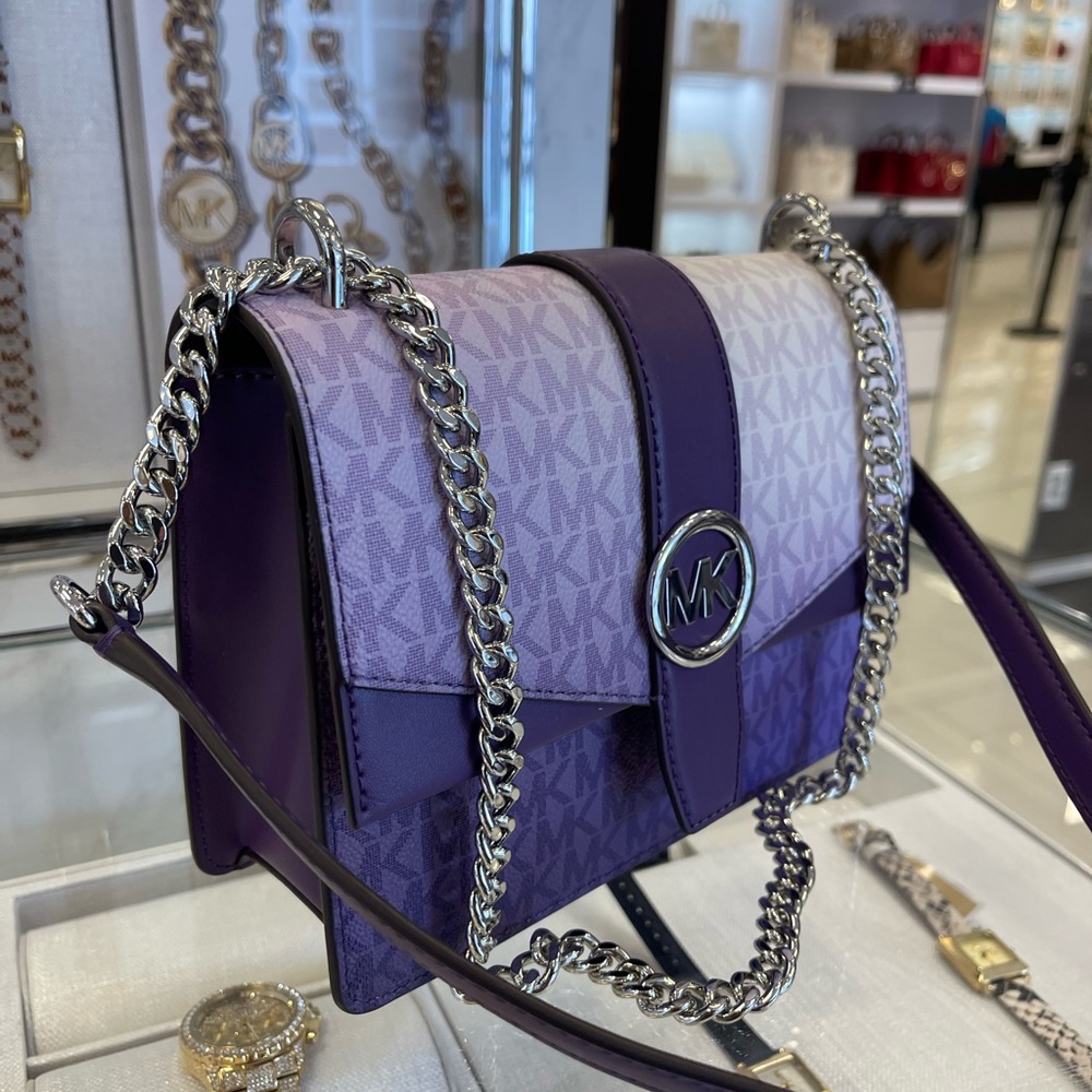 Michael Kors Greenwich Sm Color-Block Sign Logo Flap Crossbody XBODY
Dk Purple - Picture 4 of 16